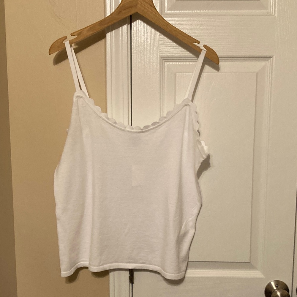 JCrew Factory scalloped sweater shell